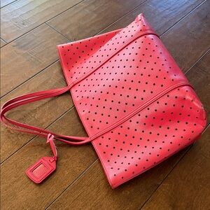 D&G Red Perforated Tote Bag